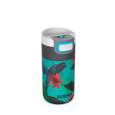 Mug isotherme Etna Parrots 300 ml motif perroquets en inox, tritan, sans BPA et anti fuite