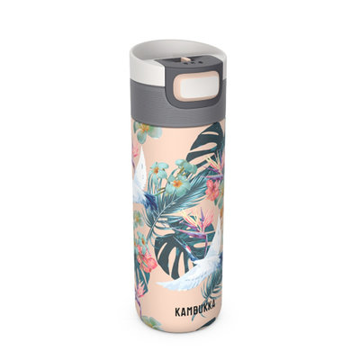 Mug isotherme Etna Paradise Flower  motif fleurs inox tritan sans BPA anti fuite