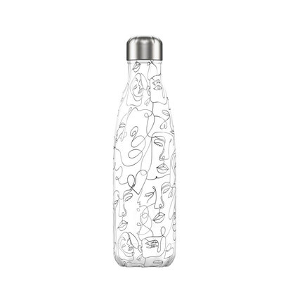 Bouteille Line Art Visages