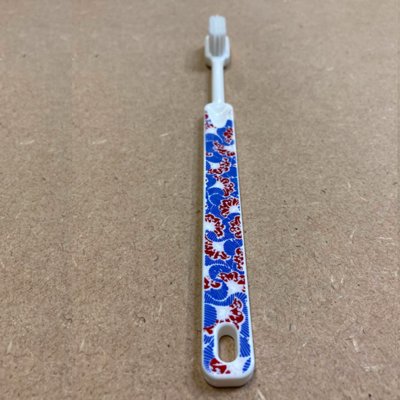 Brosse à dents à tête rechargeable Wax - imprimé bleu rouge - souple