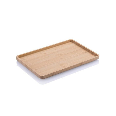 Plateau de service en bambou rectangle 30.5 x 20.5 x 2 cm